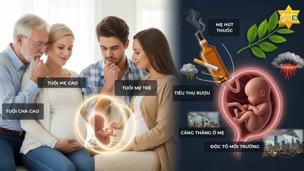 Yếu tố nguy cơ tuổi cha mẹ và môi trường trước sinh