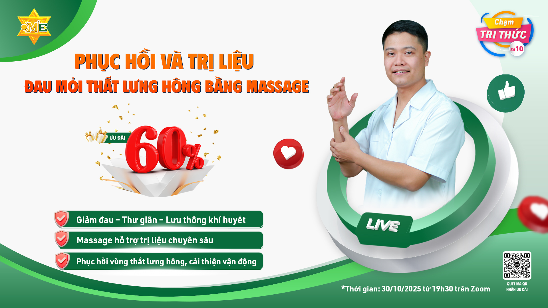 [RECAP] CHẠM SỐ 10 – Y HỌC CỔ TRUYỀN: CHUYÊN SÂU PHỤC HỒI & TRỊ LIỆU ĐAU MỎI THẮT LƯNG – HÔNG BẰNG MASSAGE