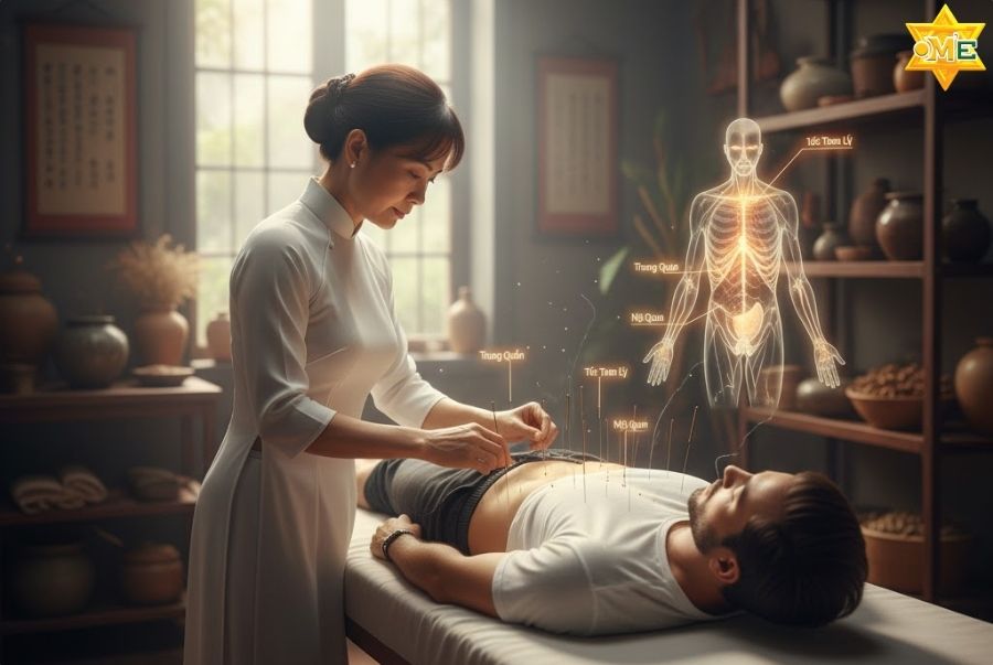 Châm cứu điều trị đau dạ dày