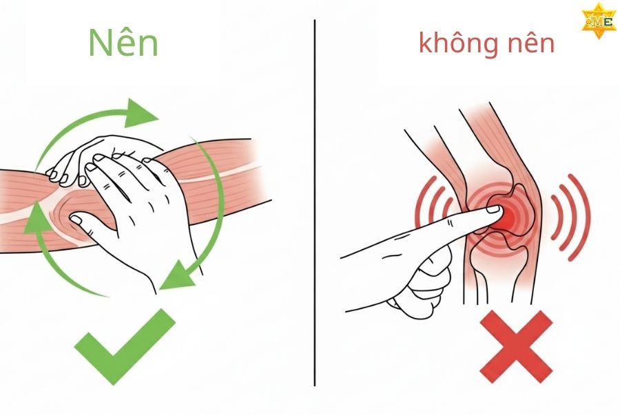 Lưu ý khi xoa bóp, bấm huyệt khuỷu tay