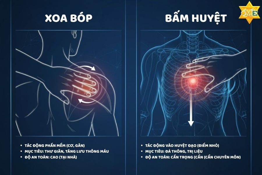 Phân biệt xoa bóp và bấm huyệt