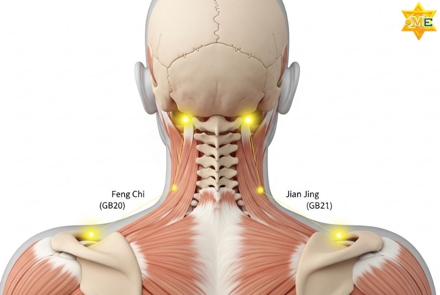 Huyệt phong trì và huyệt kiên tỉnh