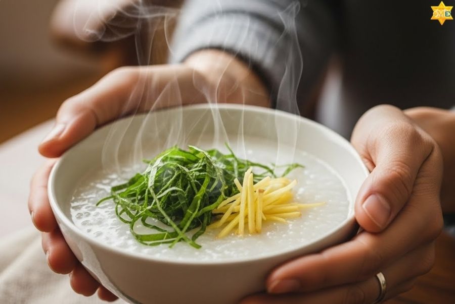 Ăn một bát cháo loãng nóng ổn định dạ dày và tránh hạ đường huyết