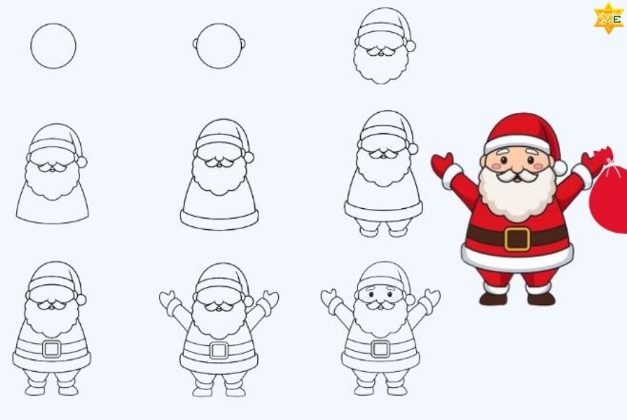 Cách vẽ Ông già Noel phúc hậu