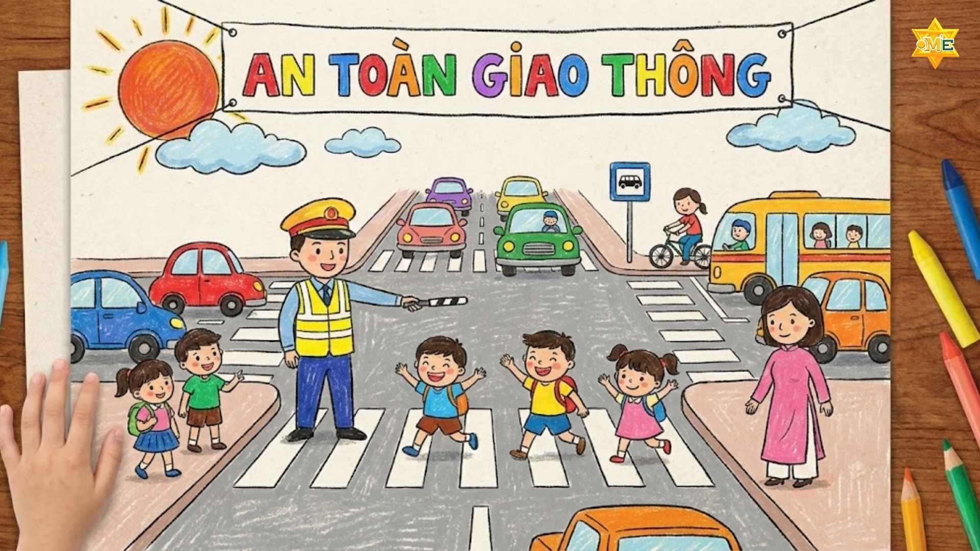 Gợi ý mẫu hình vẽ an toàn giao thông