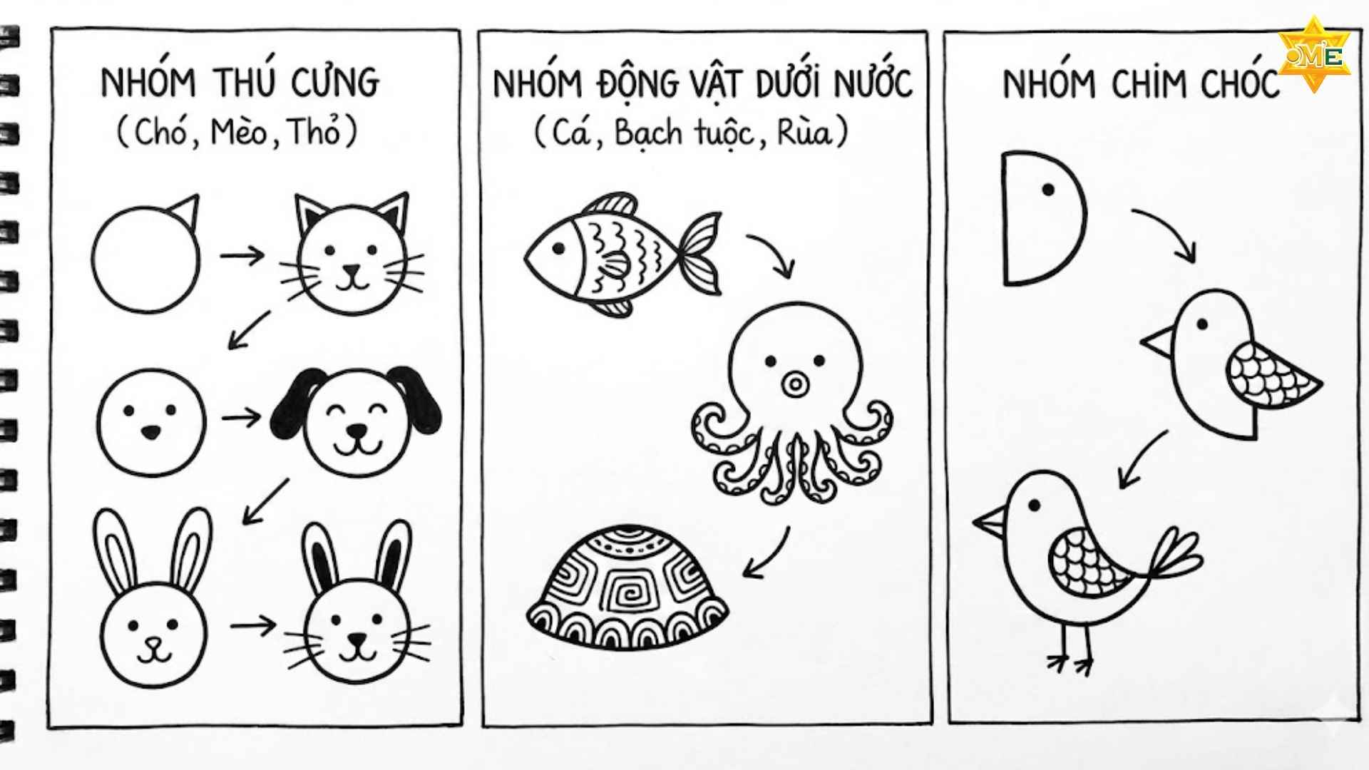 Hướng dẫn vẽ doodle con vật