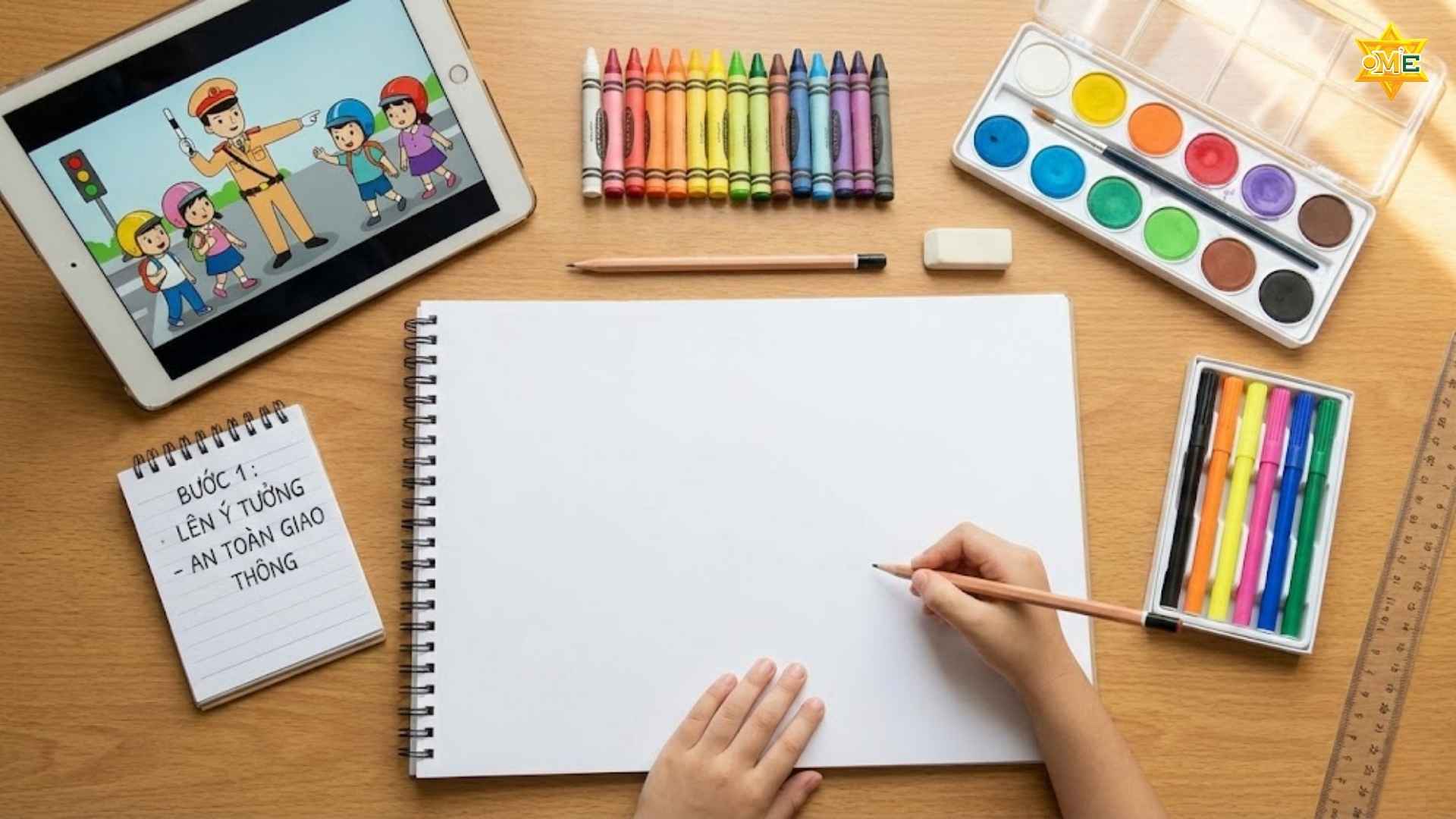 vẽ tranh an toàn giao thông đơn giản nhất