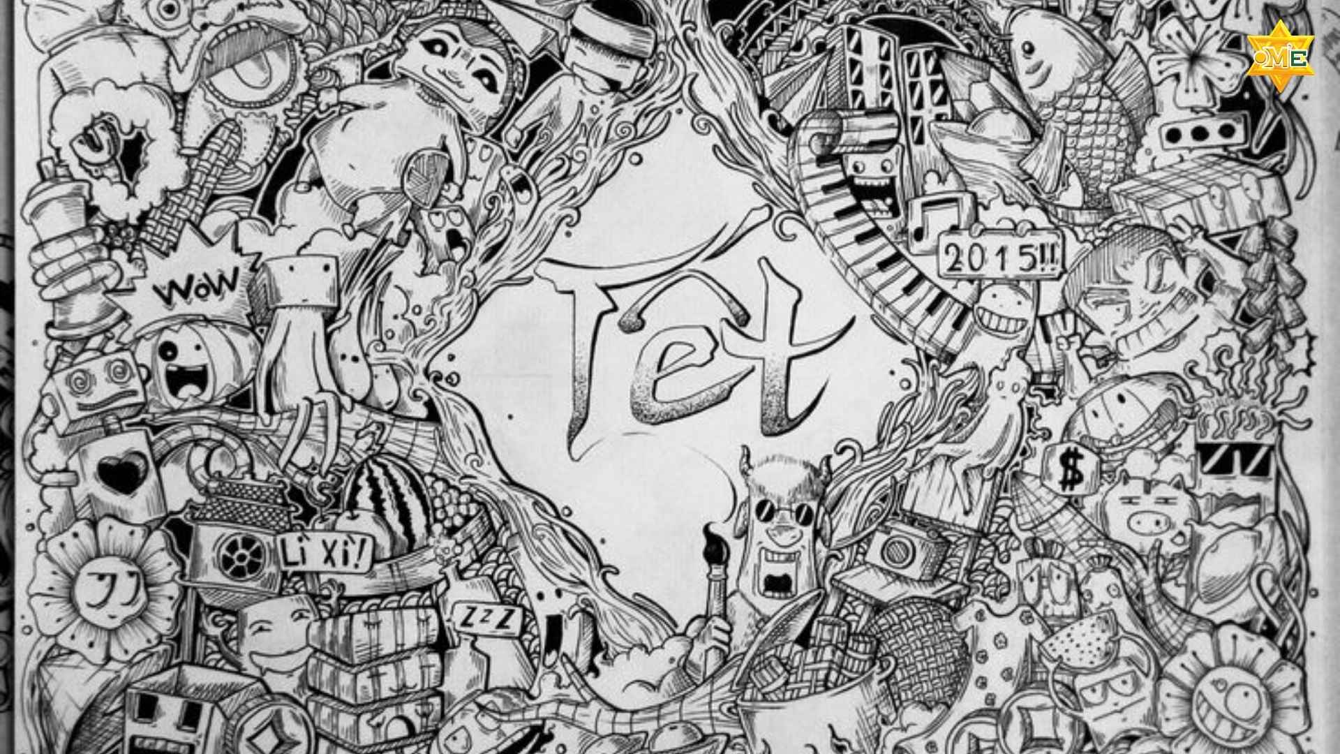 Hướng dẫn vẽ doodle tết đơn giản, cực cute cho ngày xuân