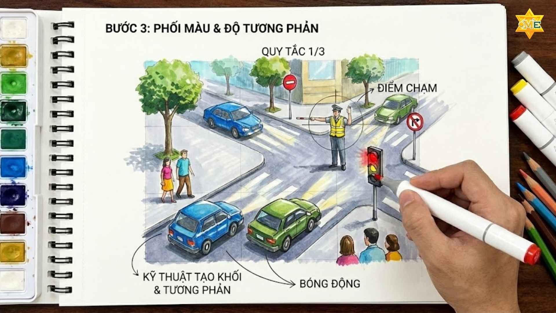 vẽ tranh an toàn giao thông cực đẹp