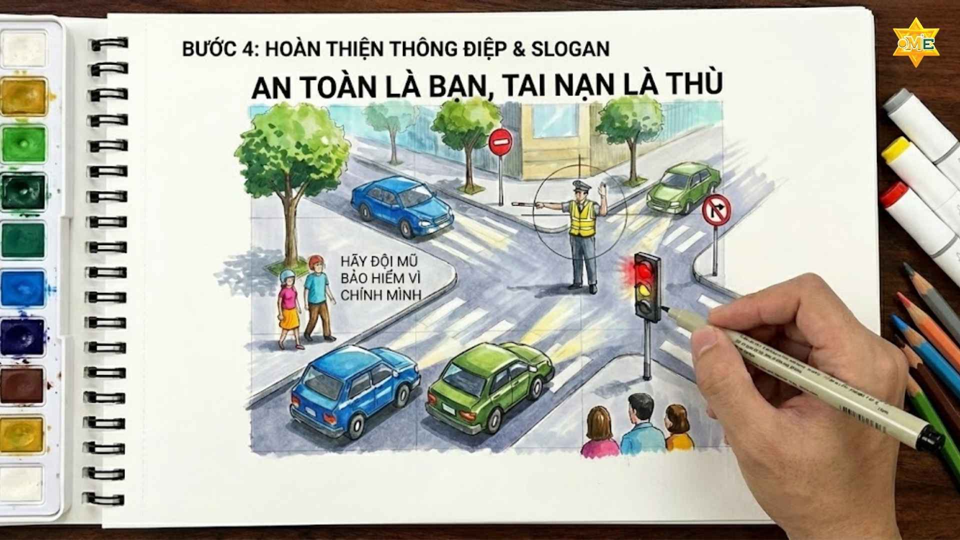 vẽ tranh an toàn giao thông cực đẹp