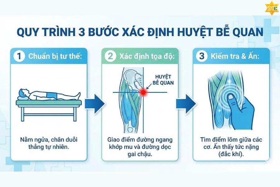 Hướng dẫn kỹ thuật tác động lên huyệt Bễ quan