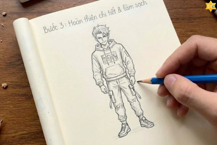 Các bước vẽ dáng người anime nam đơn giản cho người mới