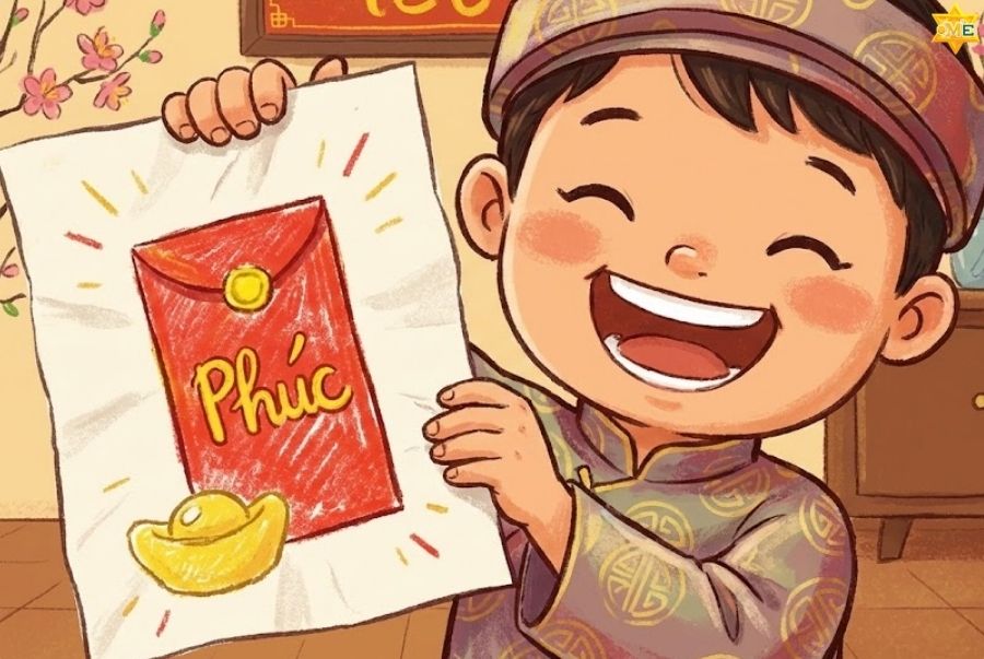 Một trong những gợi ý vẽ tranh tết đơn giản nhất mà bất kỳ bé nào cũng có thể thực hiện thành công chính là vẽ bao lì xì. Cách thực hiện rất dễ dàng: Bạn chỉ cần hướng dẫn bé phác họa một hình chữ nhật đứng kết hợp với nắp hình thang ở trên. Sau đó tô màu đỏ rực rỡ và điểm thêm một chữ "Phúc" hoặc hình thỏi vàng ở giữa. Chỉ vài bước cơ bản là bé đã hoàn thành một tác phẩm vẽ tranh tết đơn giản đẹp và mang đậm không khí xuân.