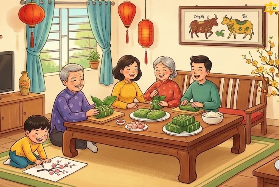 Lựa chọn chủ đề vẽ tranh tết đơn giản