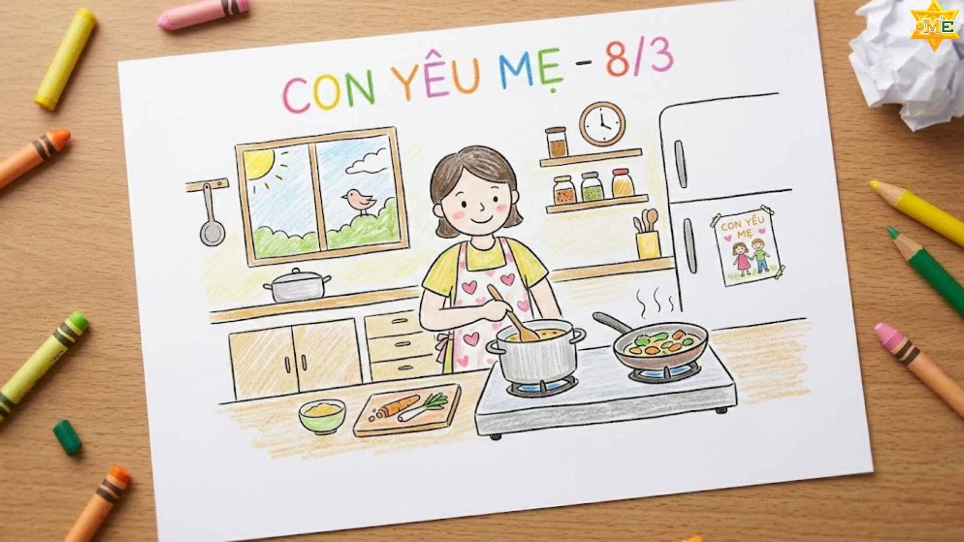 Gợi ý 10 mẫu vẽ tranh mùng 8 tháng 3 tặng mẹ