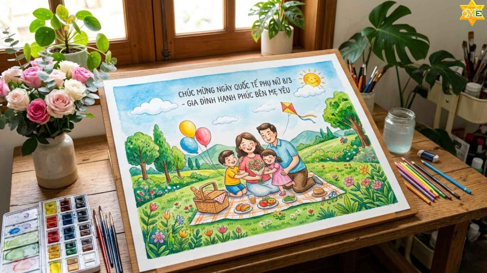 Gợi ý 10 mẫu vẽ tranh mùng 8 tháng 3 tặng mẹ