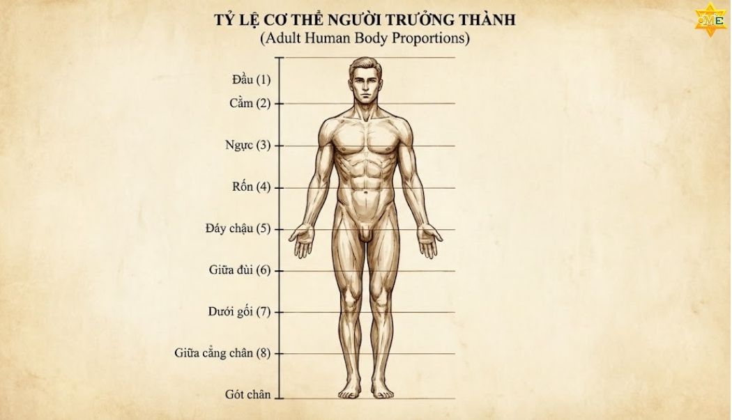 Cách vẽ người thật: Chuẩn tỷ lệ và cấu trúc giải phẫu