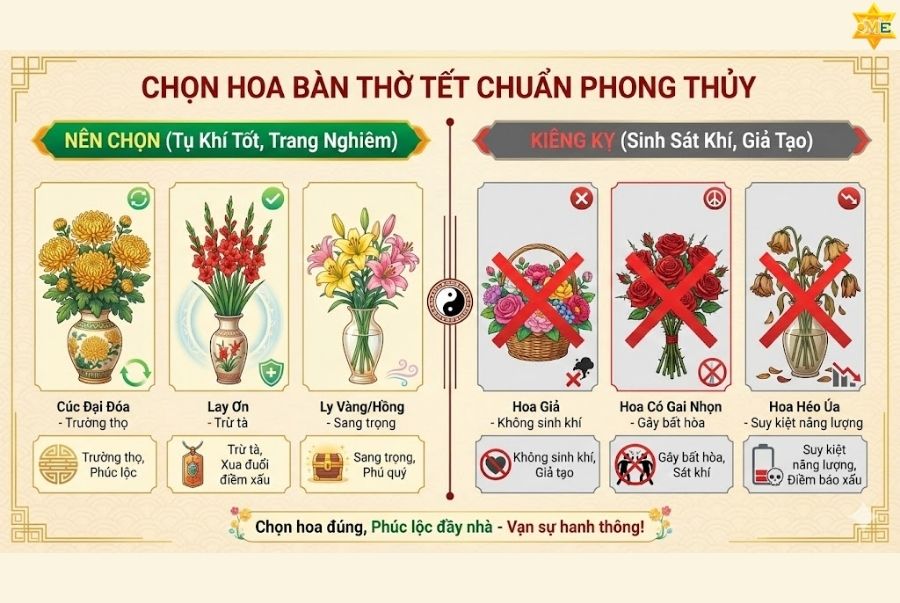 Cắm hoa cúc bàn thờ tết - Sự trường tồn và phúc lộc