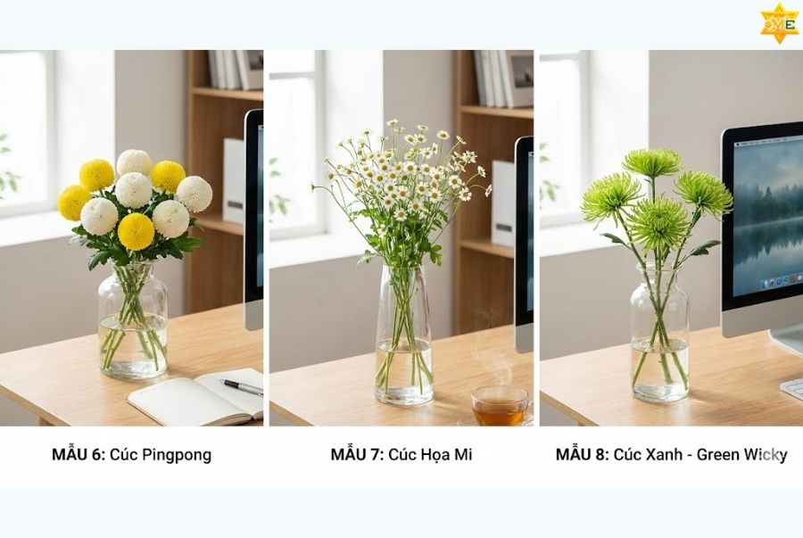 cắm hoa để bàn đẹp đơn giản