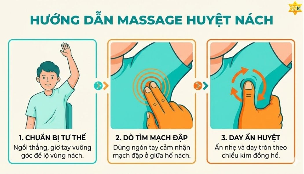 Hướng dẫn kỹ thuật Bấm huyệt Cực Tuyền an toàn