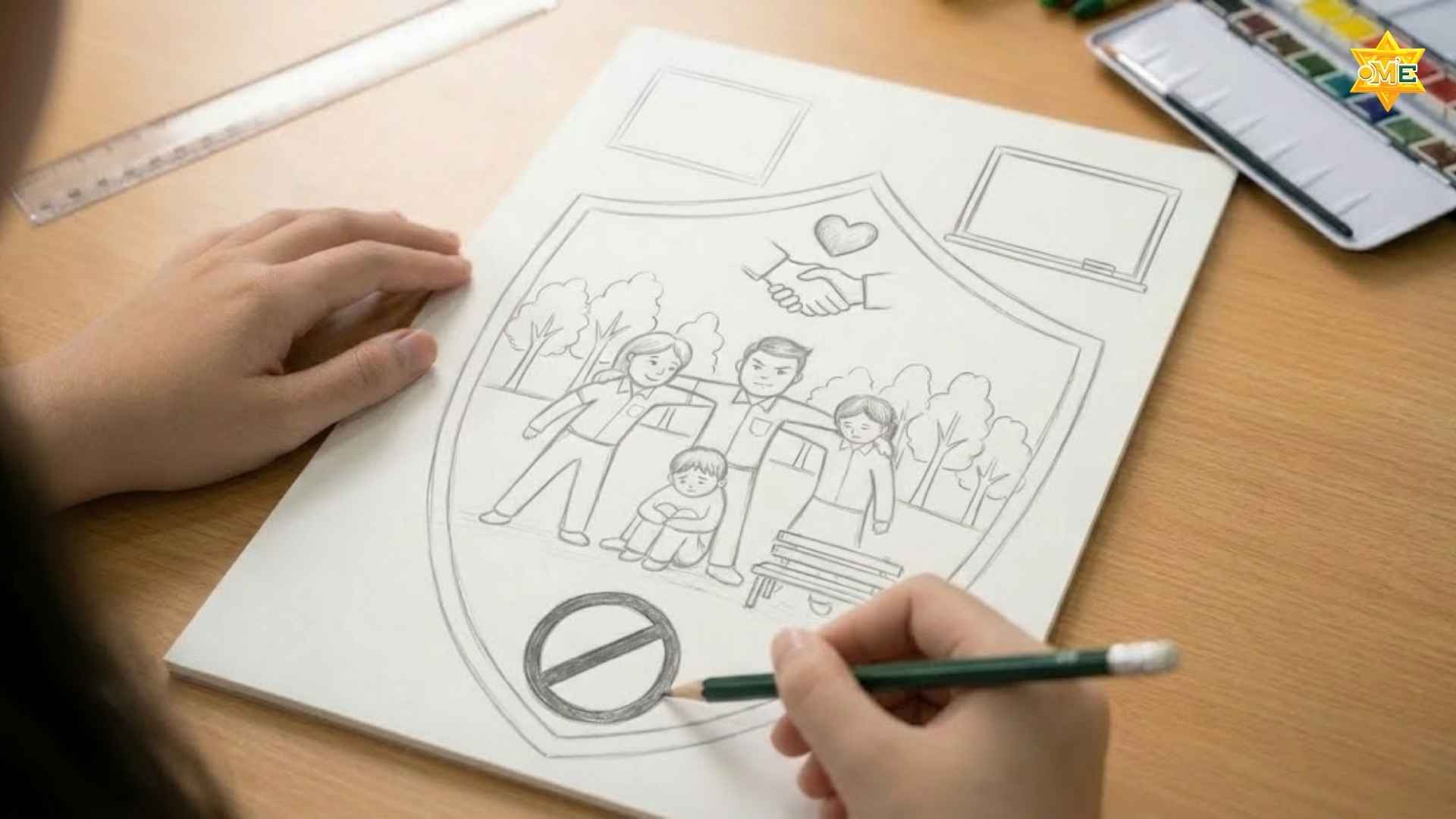 vẽ tranh bạo lực học đường đơn giản