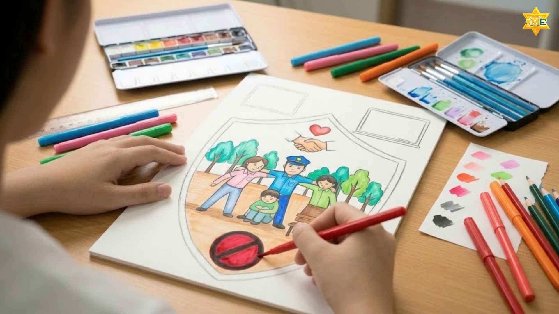 vẽ tranh bạo lực học đường đơn giản