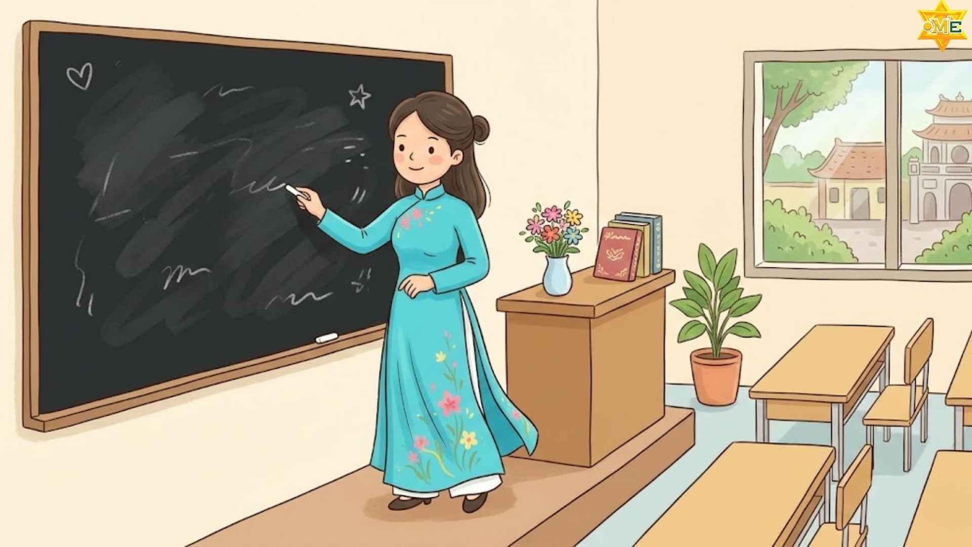 cách vẽ tranh ngày 8 tháng 3 tặng cô giáo đơn giản