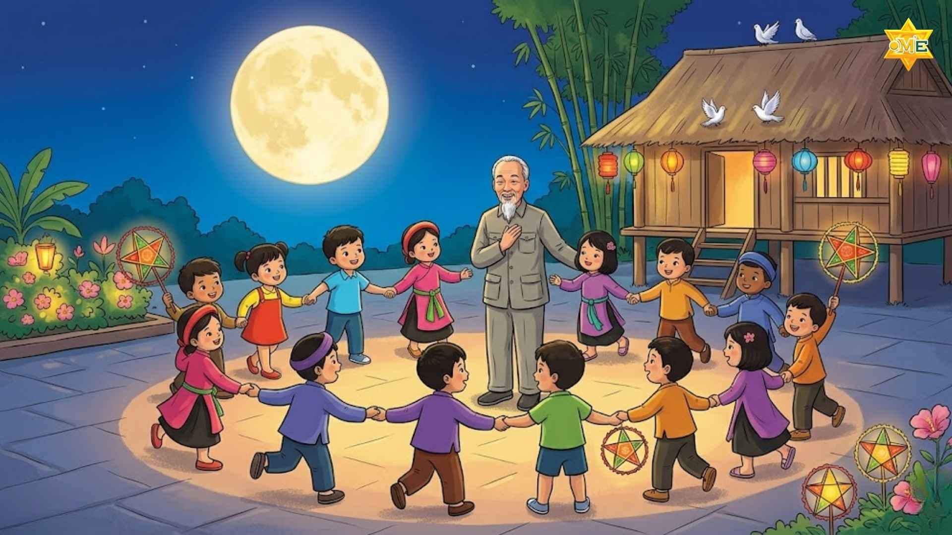 Hướng dẫn vẽ tranh vẽ Bác Hồ và thiếu nhi chi tiết nhất