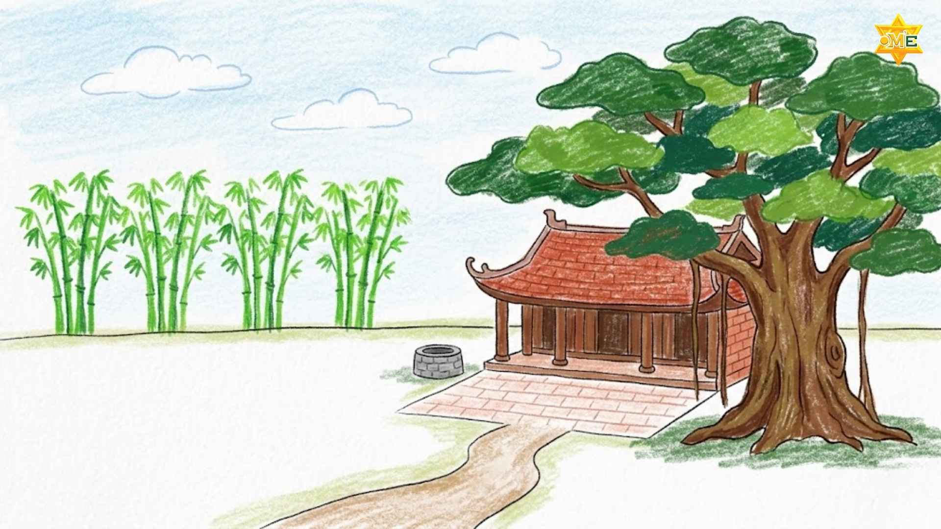 Gợi ý mẫu vẽ tranh phong cảnh đơn giản mà đẹp