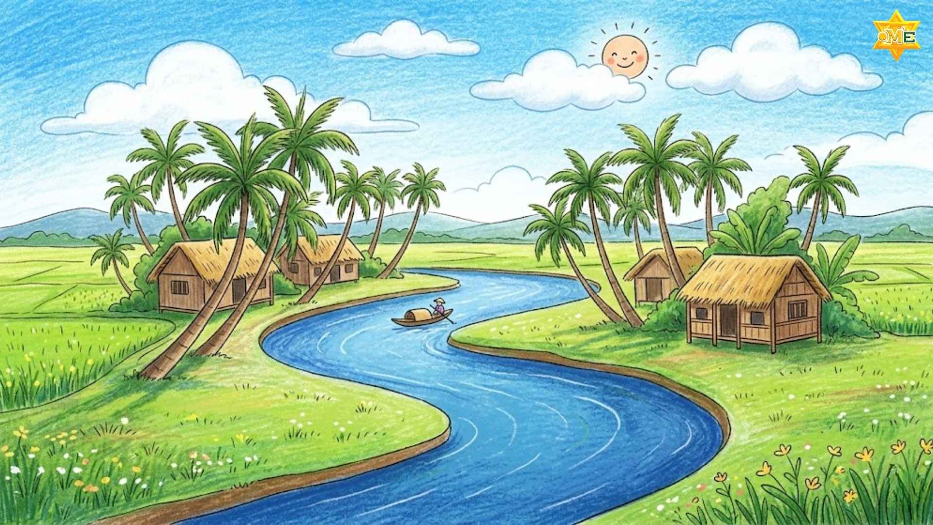 Gợi ý mẫu vẽ tranh phong cảnh đơn giản mà đẹp