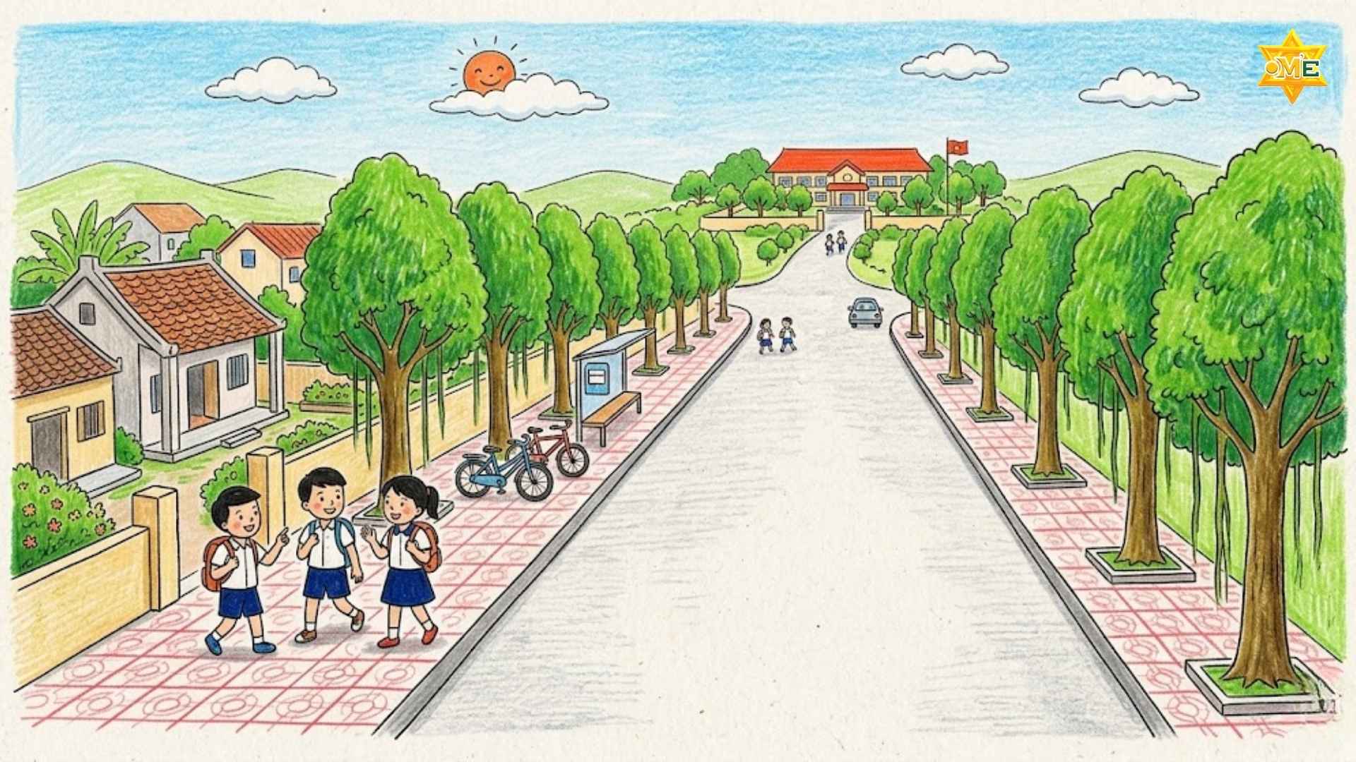 Gợi ý mẫu vẽ tranh phong cảnh đơn giản mà đẹp