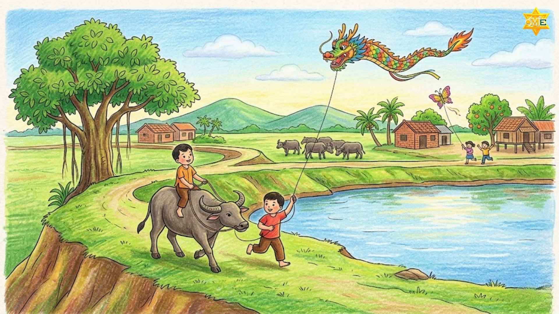 Gợi ý mẫu vẽ tranh phong cảnh đơn giản mà đẹp