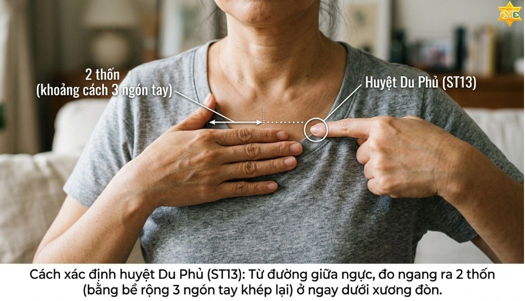 cách xác định huyệt Du Phủ