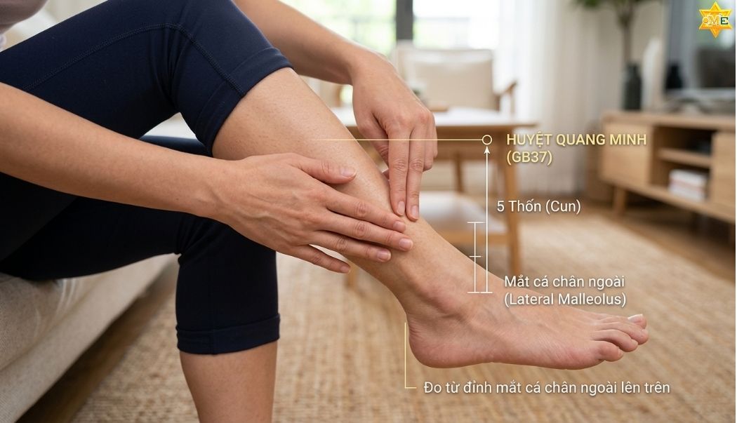 Huyệt Quang Minh nằm ở đâu trên cơ thể?