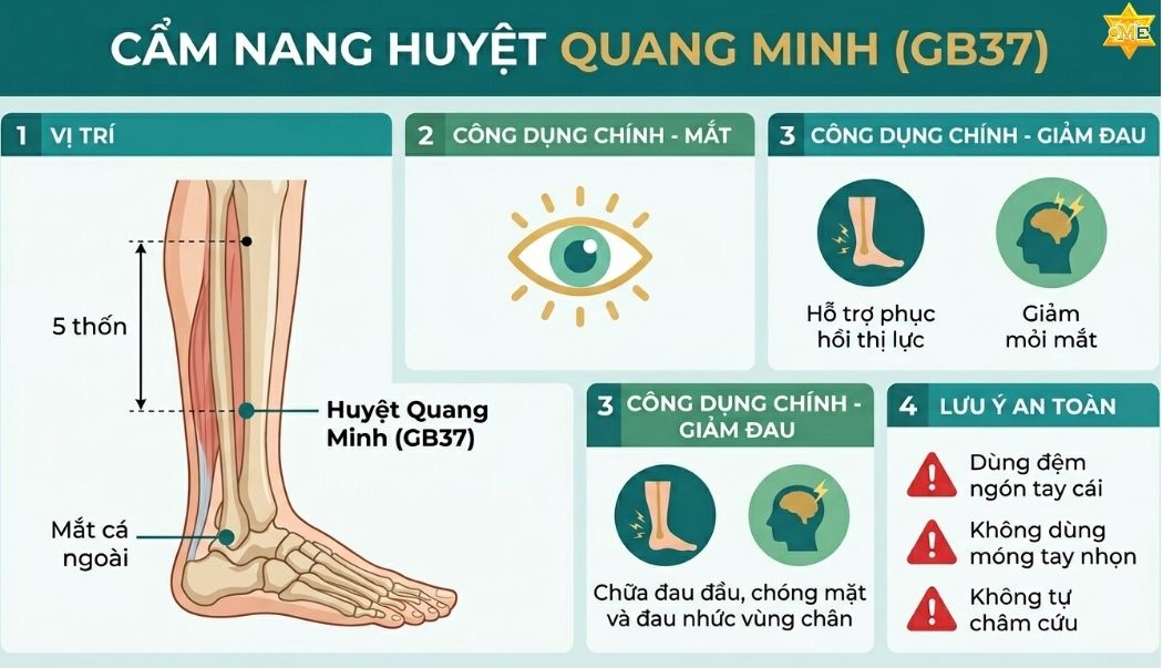 Hướng dẫn cách bấm huyệt Quang Minh an toàn
