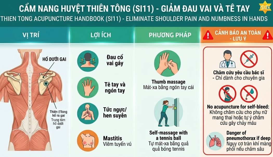 Công dụng của huyệt Thiên Tông