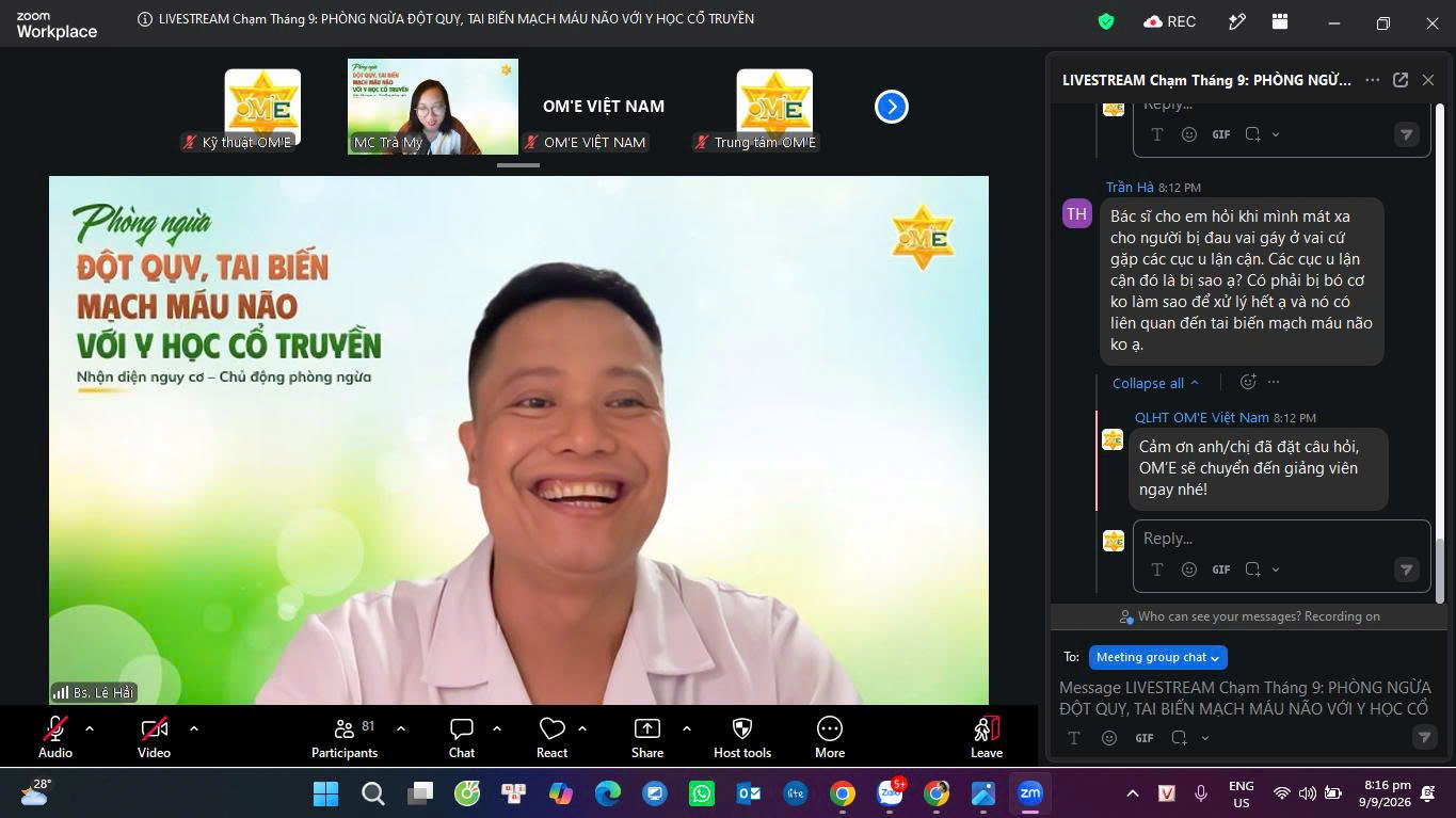 [RECAP] LIVESTREAM “CHẠM TRI THỨC”: PHÒNG NGỪA ĐỘT QUỴ, TAI BIẾN MẠCH MÁU NÃO VỚI Y HỌC CỔ TRUYỀN